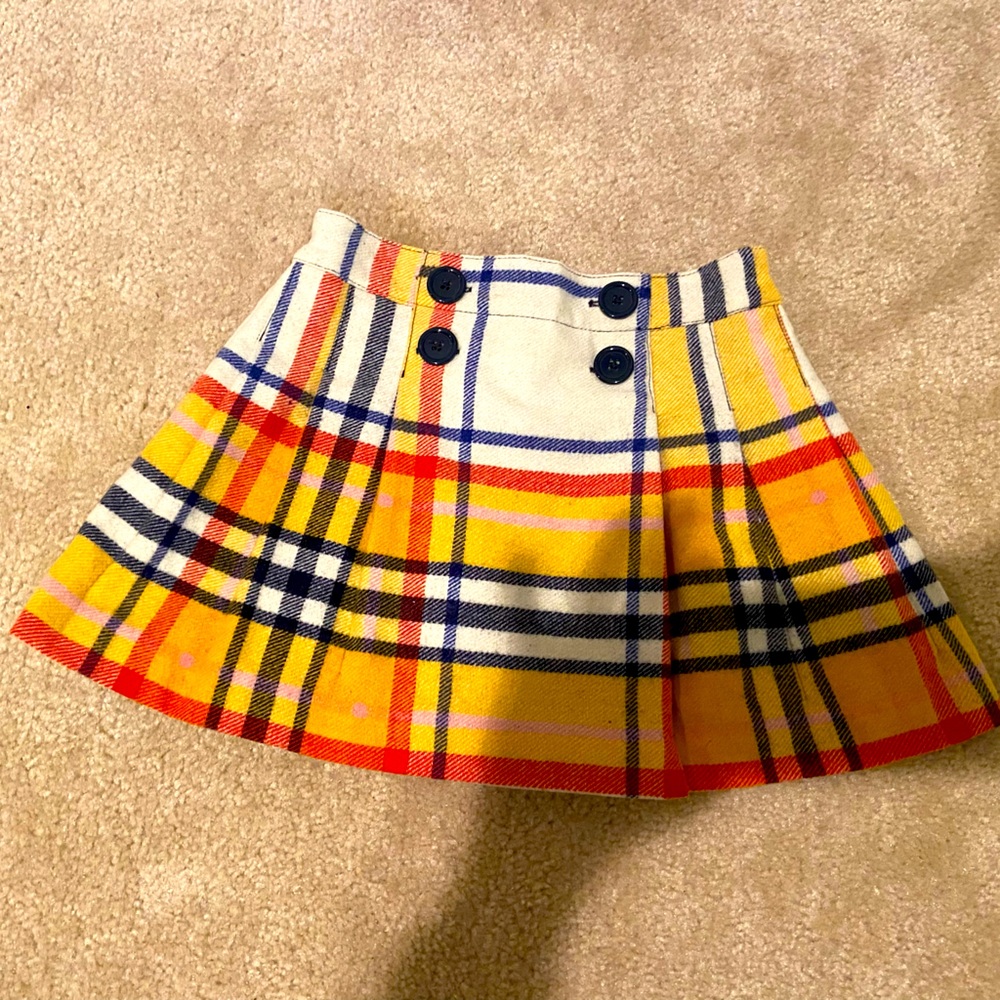 Mini Boden Plaid Wool Blend Skirt Size 4-5Y